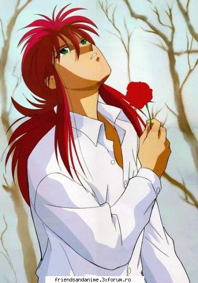 Kurama - e very sweet nu?:D:D:D cu trandafirasul lui:X - Yu Yu Hakusho